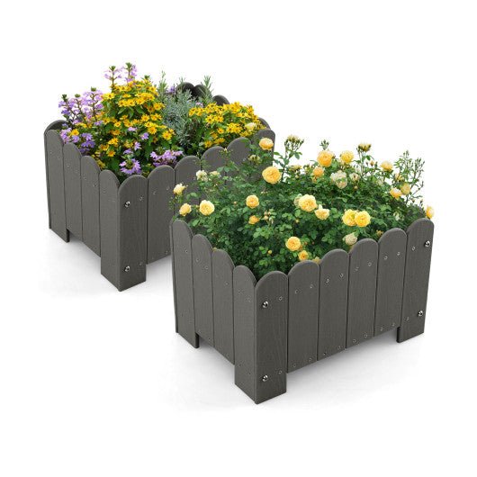  - 2 Pack Rectangular Planter Box with Drainage Gaps for Front Porch Garden Balcony - Outdoor Style Company