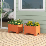  - 2 Pack Rectangular Planter Box with Drainage Gaps for Front Porch Garden Balcony - Outdoor Style Company