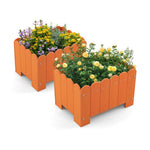  - 2 Pack Rectangular Planter Box with Drainage Gaps for Front Porch Garden Balcony - Outdoor Style Company