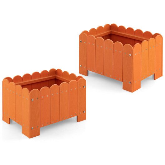  - 2 Pack Rectangular Planter Box with Drainage Gaps for Front Porch Garden Balcony - Outdoor Style Company