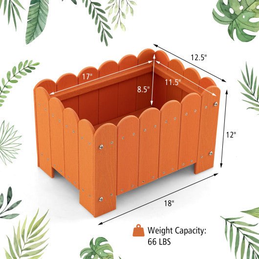  - 2 Pack Rectangular Planter Box with Drainage Gaps for Front Porch Garden Balcony - Outdoor Style Company