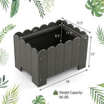  - 2 Pack Rectangular Planter Box with Drainage Gaps for Front Porch Garden Balcony - Outdoor Style Company