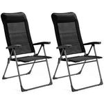  - 2 Pcs Portable Patio Folding Dining Chairs with Headrest Adjust for Camping - Outdoor Style Company