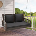  - 2 - Person Outdoor Wicker Porch Swing with Seat and Back Cushions - Outdoor Style Company