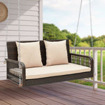  - 2 - Person Outdoor Wicker Porch Swing with Seat and Back Cushions - Outdoor Style Company