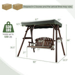  - 2 - Person Outdoor Wooden Porch Swing with an Adjustable Canopy - Outdoor Style Company