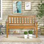  - 2 - Person Patio Acacia Wood Bench with Backrest and Armrests - Outdoor Style Company