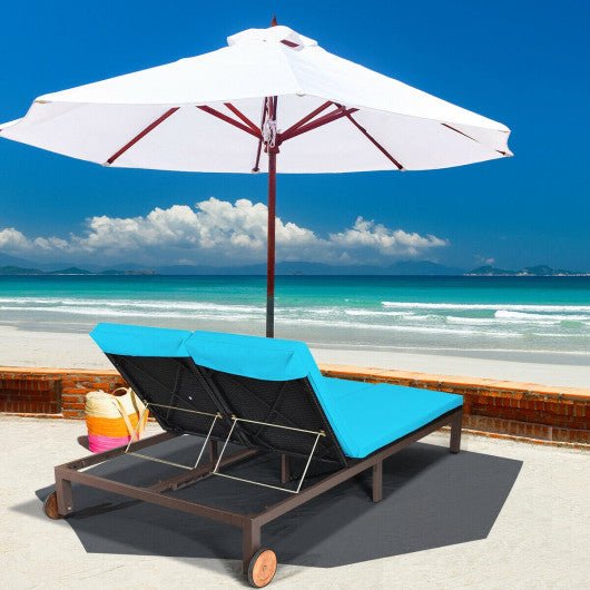  - 2 - Person Patio Rattan Lounge Chair with Adjustable Backrest - Outdoor Style Company