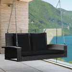  - 2 - Person Patio Rattan Porch Swing with Cushions - Outdoor Style Company