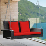  - 2 - Person Patio Rattan Porch Swing with Cushions - Outdoor Style Company