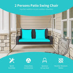  - 2 - Person Patio Rattan Porch Swing with Cushions - Outdoor Style Company