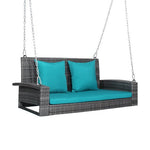  - 2 - Person Patio Rattan Porch Swing with Cushions - Outdoor Style Company