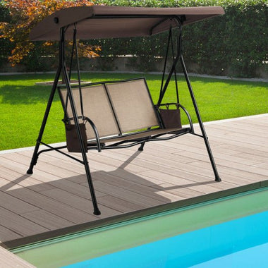  - 2 - Person Patio Swing with Adjustable Canopy and 2 Storage Pocket - Outdoor Style Company