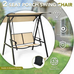  - 2 Person Patio Swing with Weather Resistant Glider and Adjustable Canopy - Outdoor Style Company