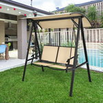  - 2 Person Patio Swing with Weather Resistant Glider and Adjustable Canopy - Outdoor Style Company