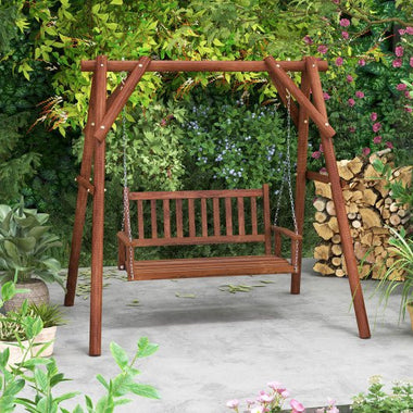  - 2 - Person Wooden Outdoor Porch Swing with 500 lbs Weight Capacity - Outdoor Style Company