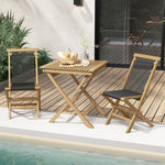  - 2 Piece Indonesia Teak Patio Folding Chairs with Woven Rope Seat and Back for Porch Backyard Poolside - Outdoor Style Company