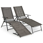  - 2 Piece Patio Folding Chaise Lounge Chairs Recliner with 6 - Level Backrest - Outdoor Style Company