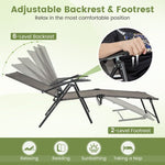  - 2 Piece Patio Folding Chaise Lounge Chairs Recliner with 6 - Level Backrest - Outdoor Style Company