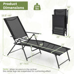  - 2 Piece Patio Folding Chaise Lounge Chairs Recliner with 6 - Level Backrest - Outdoor Style Company