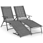  - 2 Piece Patio Folding Chaise Lounge Chairs Recliner with 6 - Level Backrest - Outdoor Style Company