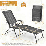  - 2 Piece Patio Folding Chaise Lounge Chairs Recliner with 6 - Level Backrest - Outdoor Style Company