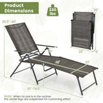  - 2 Piece Patio Folding Chaise Lounge Chairs Recliner with 6 - Level Backrest - Outdoor Style Company