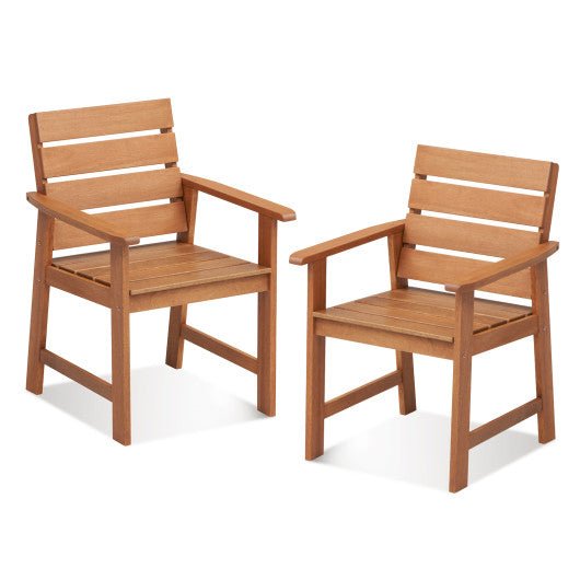  - 2 Piece Patio Hardwood Chair with Slatted Seat and Inclined Backrest - Outdoor Style Company