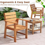  - 2 Piece Patio Hardwood Chair with Slatted Seat and Inclined Backrest - Outdoor Style Company