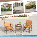  - 2 Piece Patio Hardwood Chair with Slatted Seat and Inclined Backrest - Outdoor Style Company