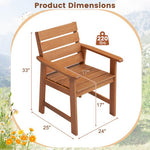  - 2 Piece Patio Hardwood Chair with Slatted Seat and Inclined Backrest - Outdoor Style Company