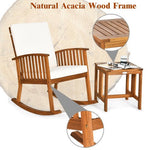  - 2 Pieces Acacia Wood Patio Rocking Chair Table Set - Outdoor Style Company