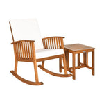  - 2 Pieces Acacia Wood Patio Rocking Chair Table Set - Outdoor Style Company