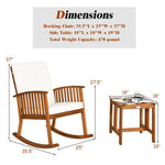  - 2 Pieces Acacia Wood Patio Rocking Chair Table Set - Outdoor Style Company