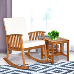  - 2 Pieces Acacia Wood Patio Rocking Chair Table Set - Outdoor Style Company