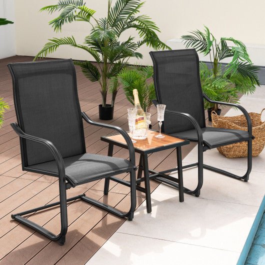 - 2 Pieces C - Spring Motion Patio Dining Chairs with Breathable Fabric - Outdoor Style Company