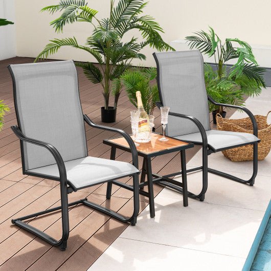  - 2 Pieces C - Spring Motion Patio Dining Chairs with Breathable Fabric - Outdoor Style Company
