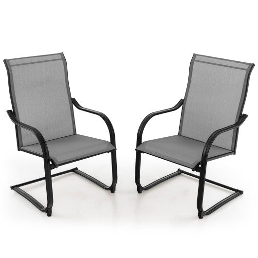  - 2 Pieces C - Spring Motion Patio Dining Chairs with Breathable Fabric - Outdoor Style Company