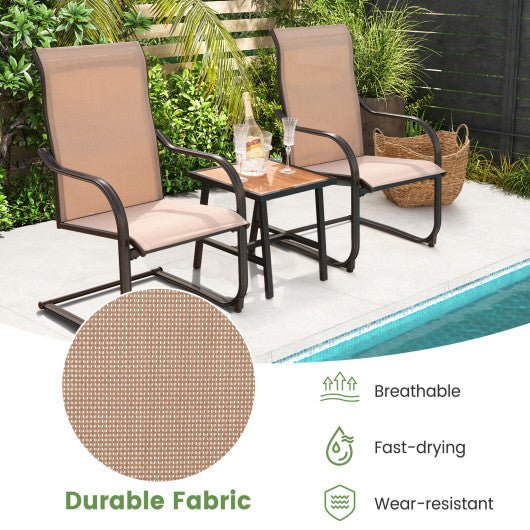  - 2 Pieces C - Spring Motion Patio Dining Chairs with Breathable Fabric - Outdoor Style Company