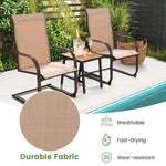  - 2 Pieces C - Spring Motion Patio Dining Chairs with Breathable Fabric - Outdoor Style Company