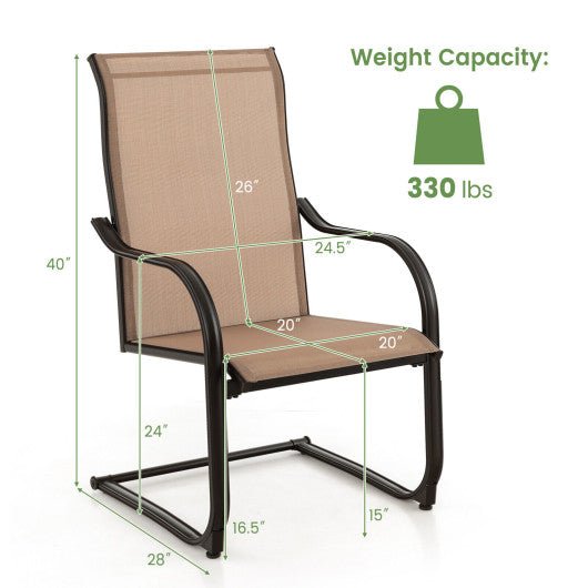  - 2 Pieces C - Spring Motion Patio Dining Chairs with Breathable Fabric - Outdoor Style Company