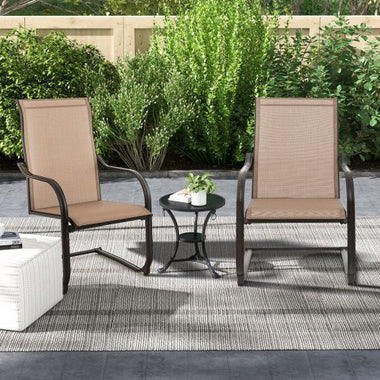  - 2 Pieces C - Spring Motion Patio Dining Chairs with Breathable Fabric - Outdoor Style Company