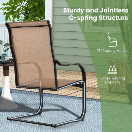  - 2 Pieces C - Spring Motion Patio Dining Chairs with Breathable Fabric - Outdoor Style Company