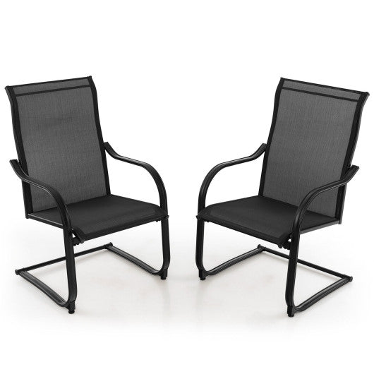  - 2 Pieces C - Spring Motion Patio Dining Chairs with Breathable Fabric - Outdoor Style Company