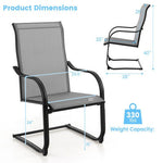  - 2 Pieces C - Spring Motion Patio Dining Chairs with Breathable Fabric - Outdoor Style Company