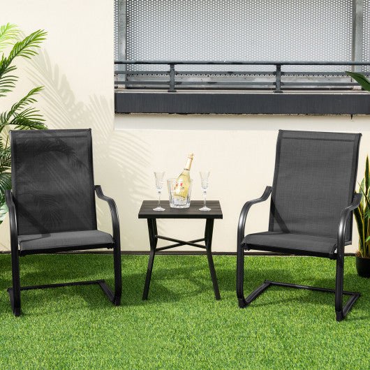  - 2 Pieces C - Spring Motion Patio Dining Chairs with Breathable Fabric - Outdoor Style Company