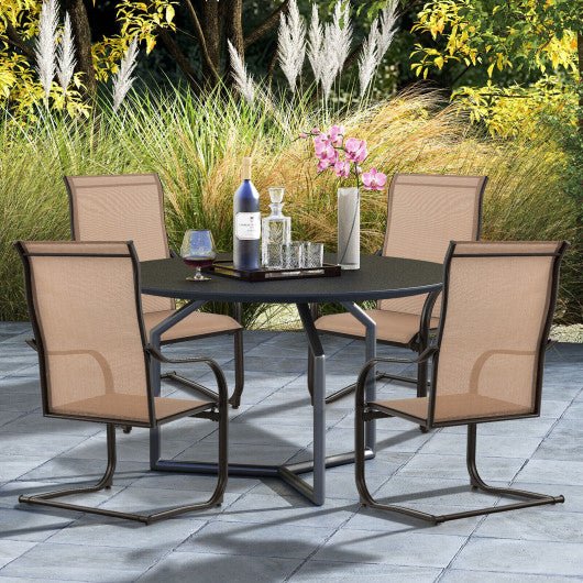  - 2 Pieces C - Spring Motion Patio Dining Chairs with Breathable Fabric - Outdoor Style Company