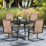  - 2 Pieces C - Spring Motion Patio Dining Chairs with Breathable Fabric - Outdoor Style Company