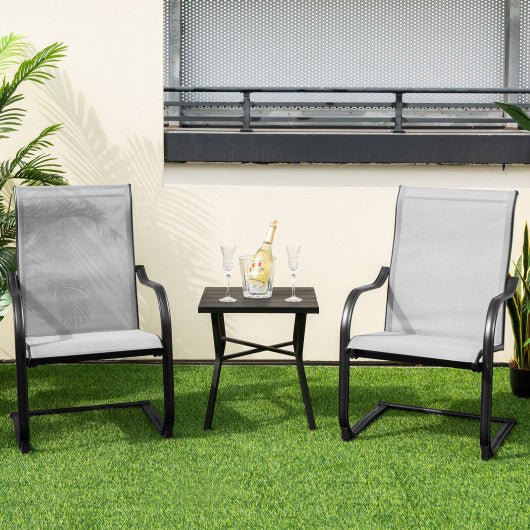  - 2 Pieces C - Spring Motion Patio Dining Chairs with Breathable Fabric - Outdoor Style Company