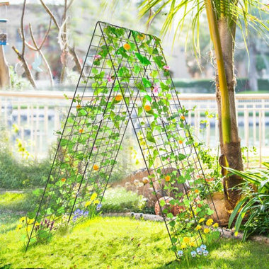  - 2 Pieces Foldable A - Frame Trellis Plant Supports with Twist Ties - Outdoor Style Company